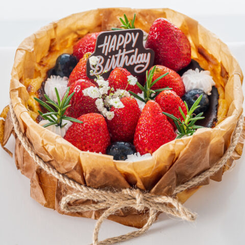 Bowl of fruit with a birthday message