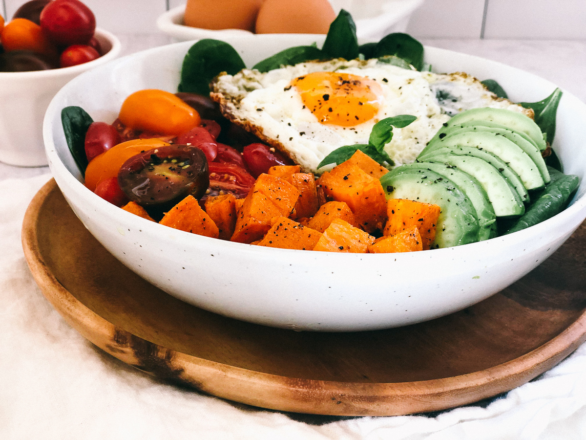 Vegetarian Breakfast Buddha Bowl plated