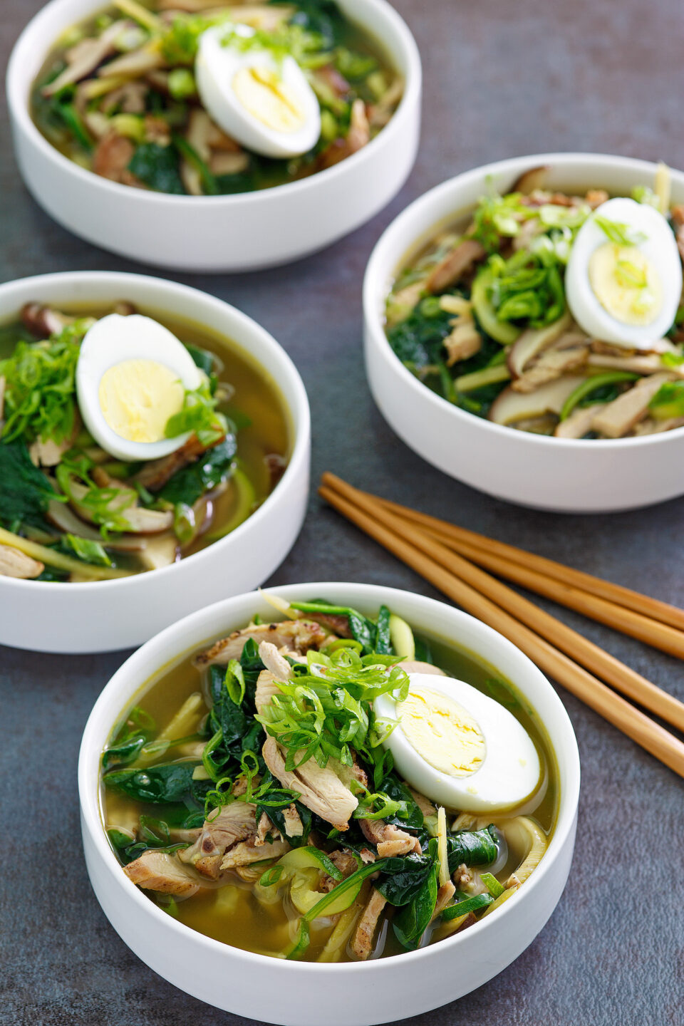 chicken mushroom ramen in a bowl