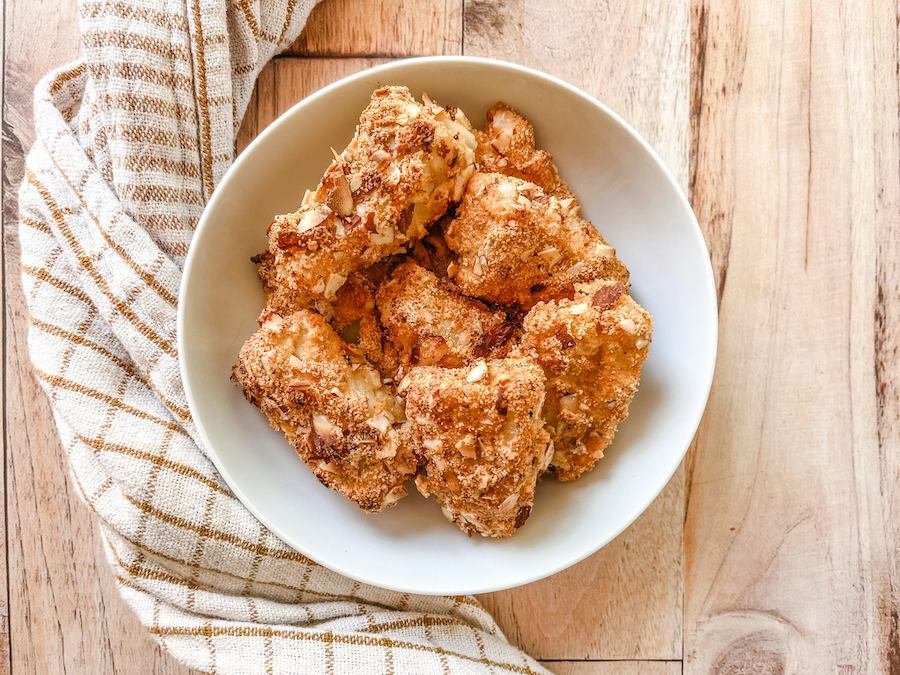 air fryer fish sticks in a bowl.