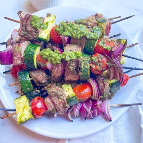 Steak Kabobs with Pesto