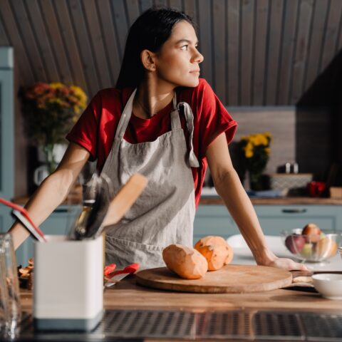 women baking sweet potatoes